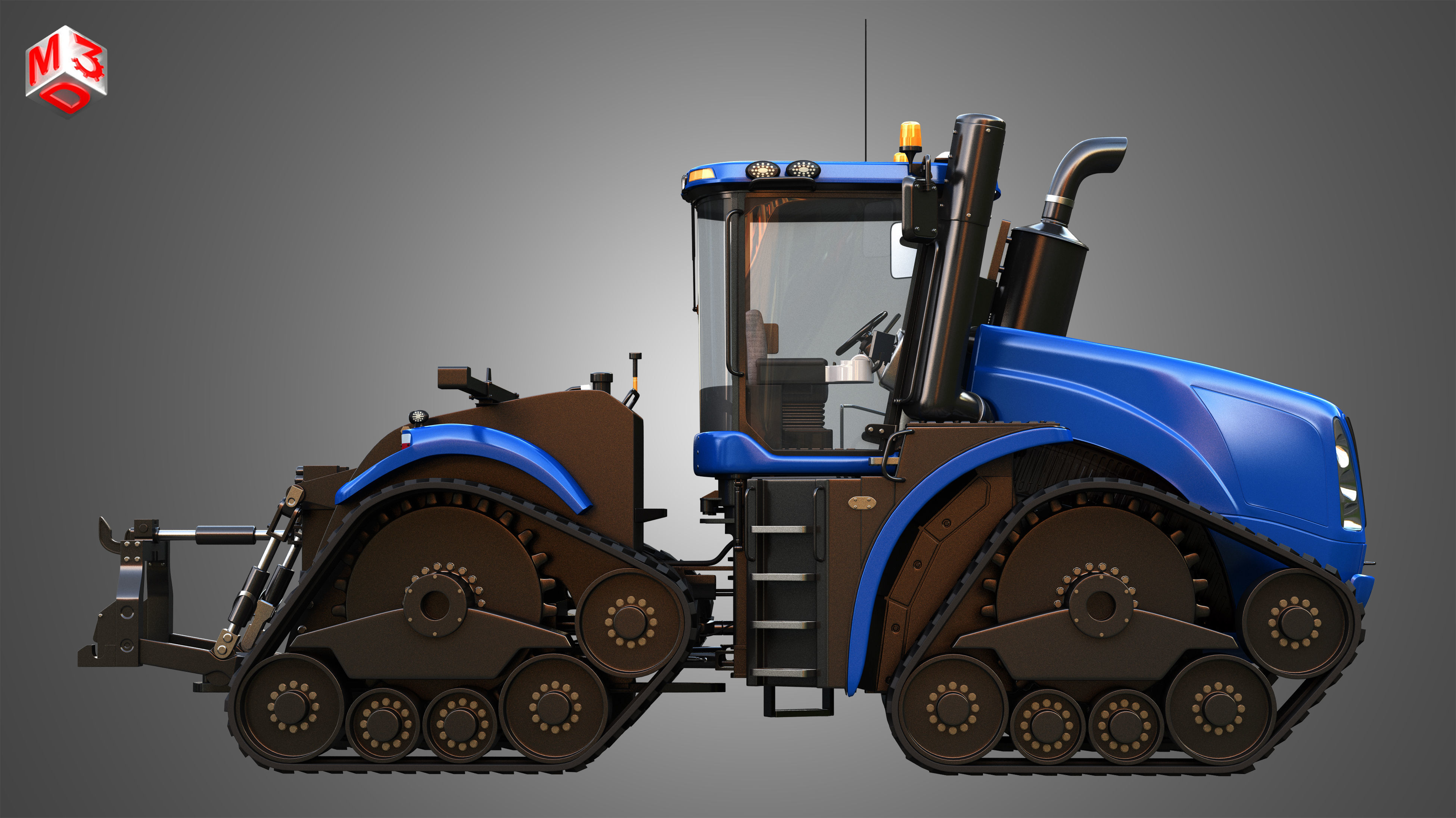 NH - T9 Articulated Tractor -  With Rubber Tracks System 3D model_5