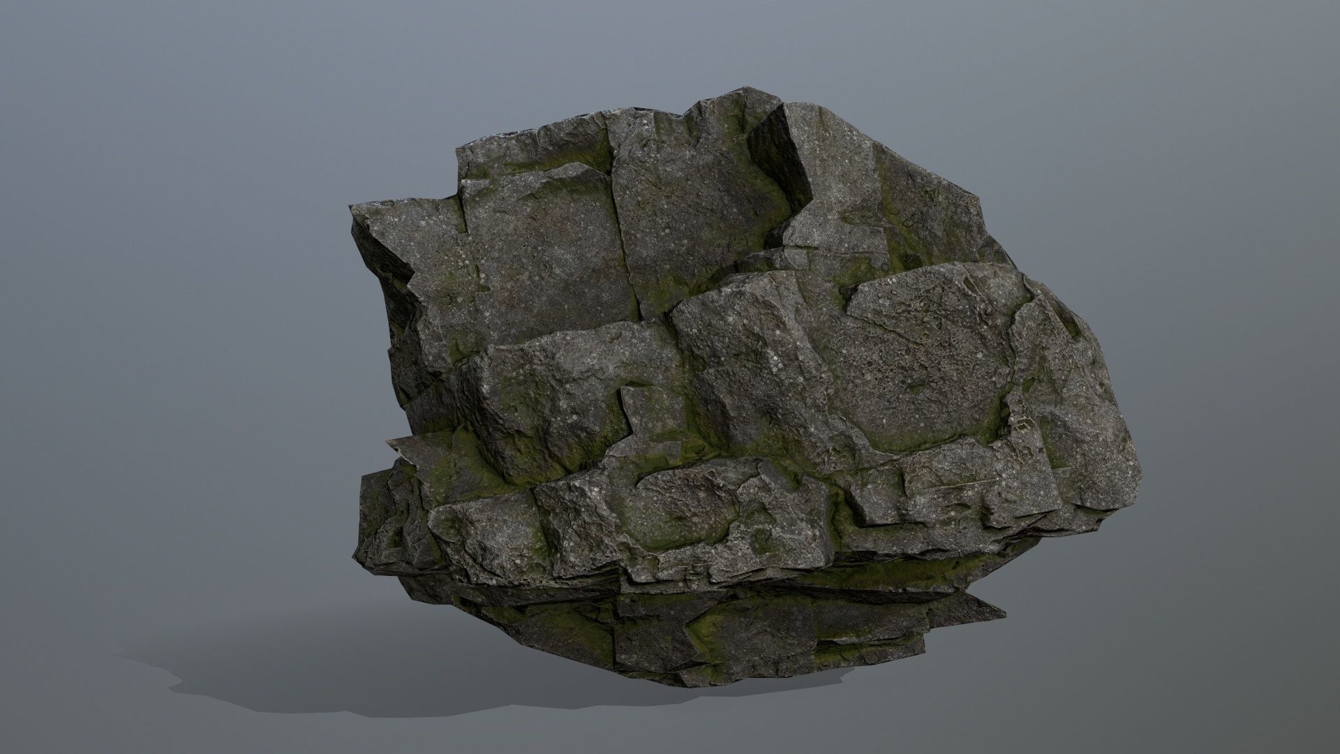 cliff rocks set Low-poly 3D model_2