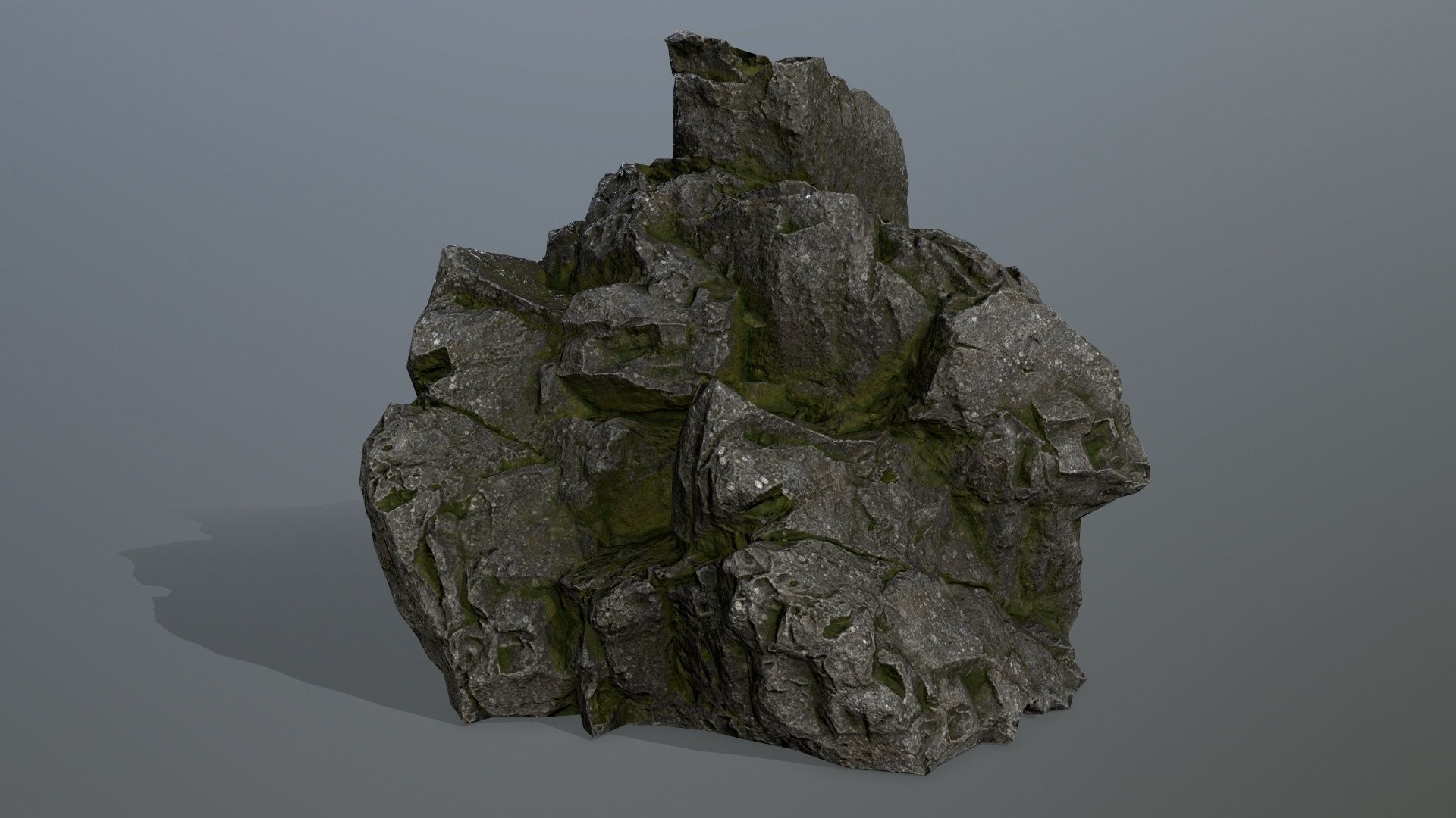 cliff rocks set Low-poly 3D model_3