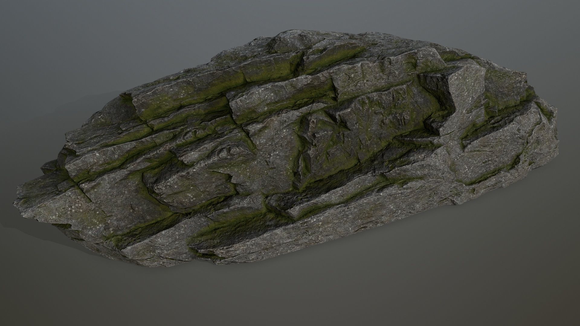 cliff rocks set Low-poly 3D model_1