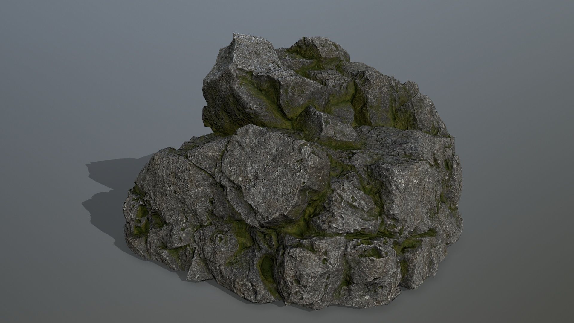 cliff rocks set Low-poly 3D model_16