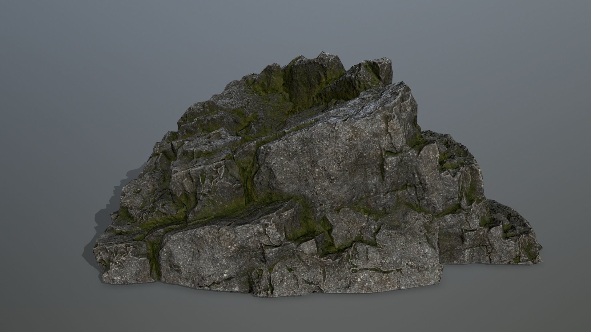 cliff rocks set Low-poly 3D model_4