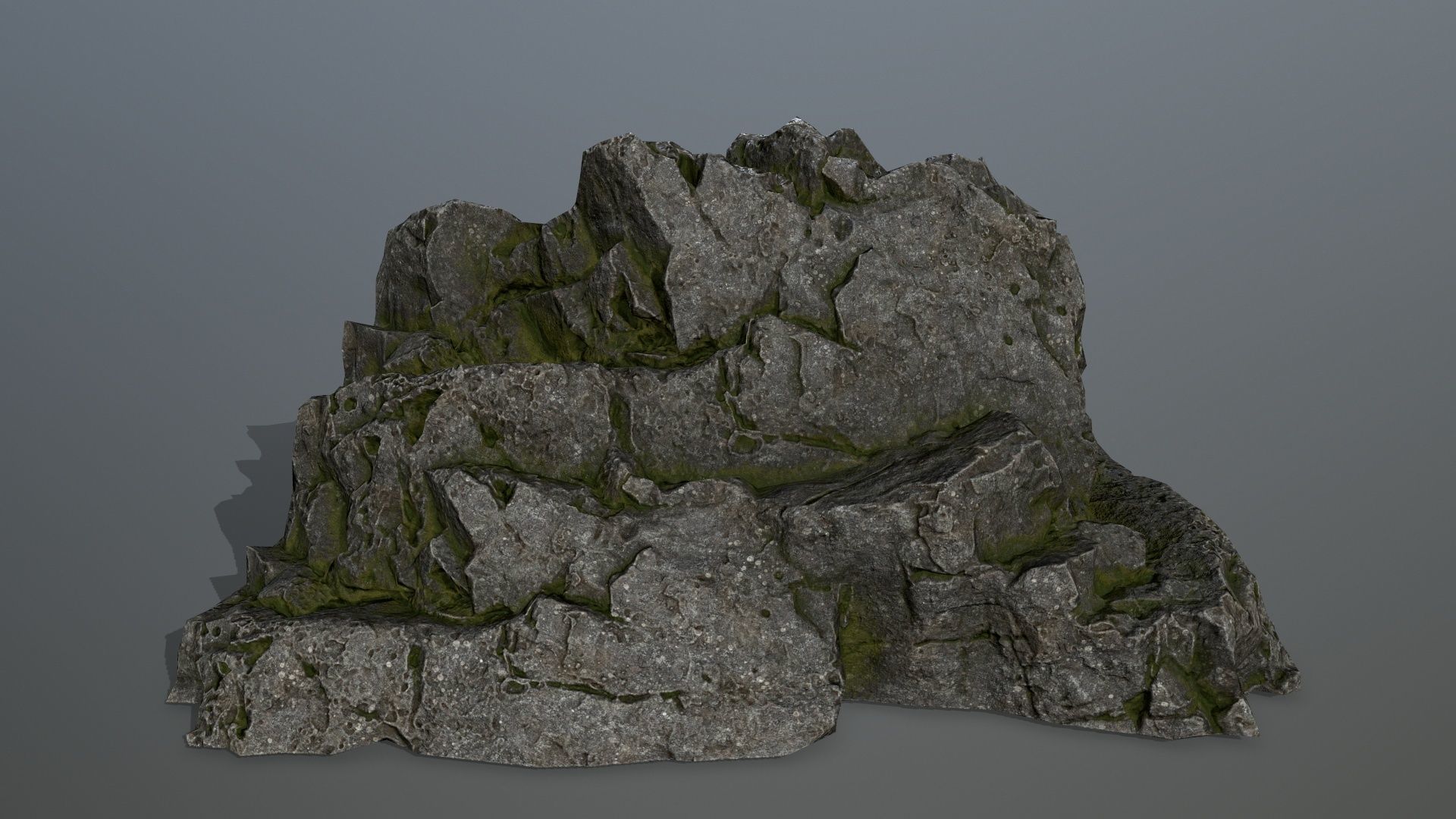 cliff rocks set Low-poly 3D model_10
