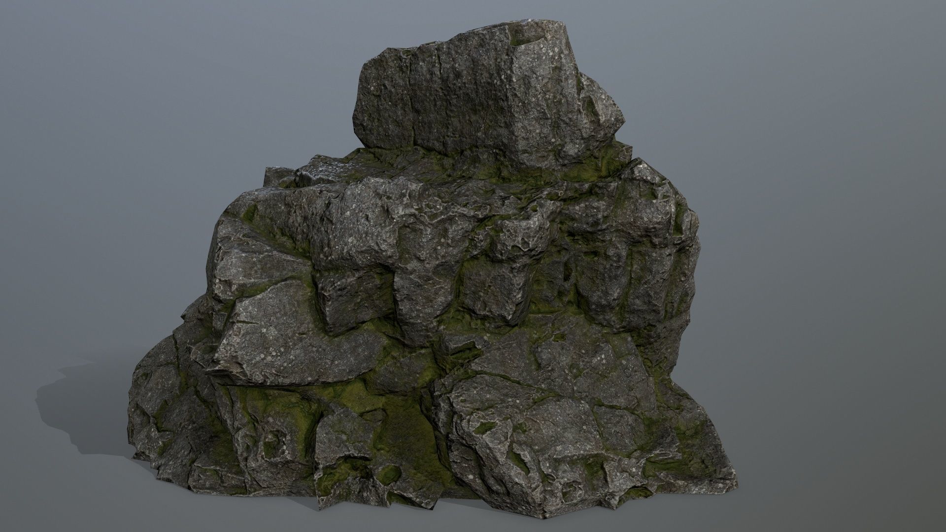 cliff rocks set Low-poly 3D model_6