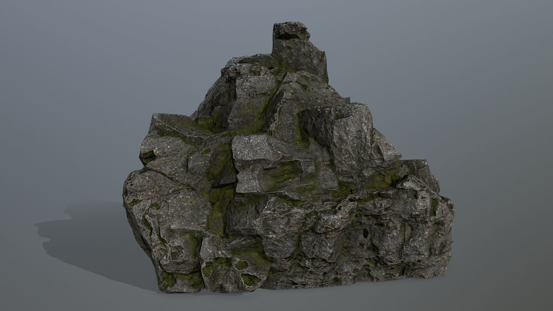 cliff rocks set Low-poly 3D model_14