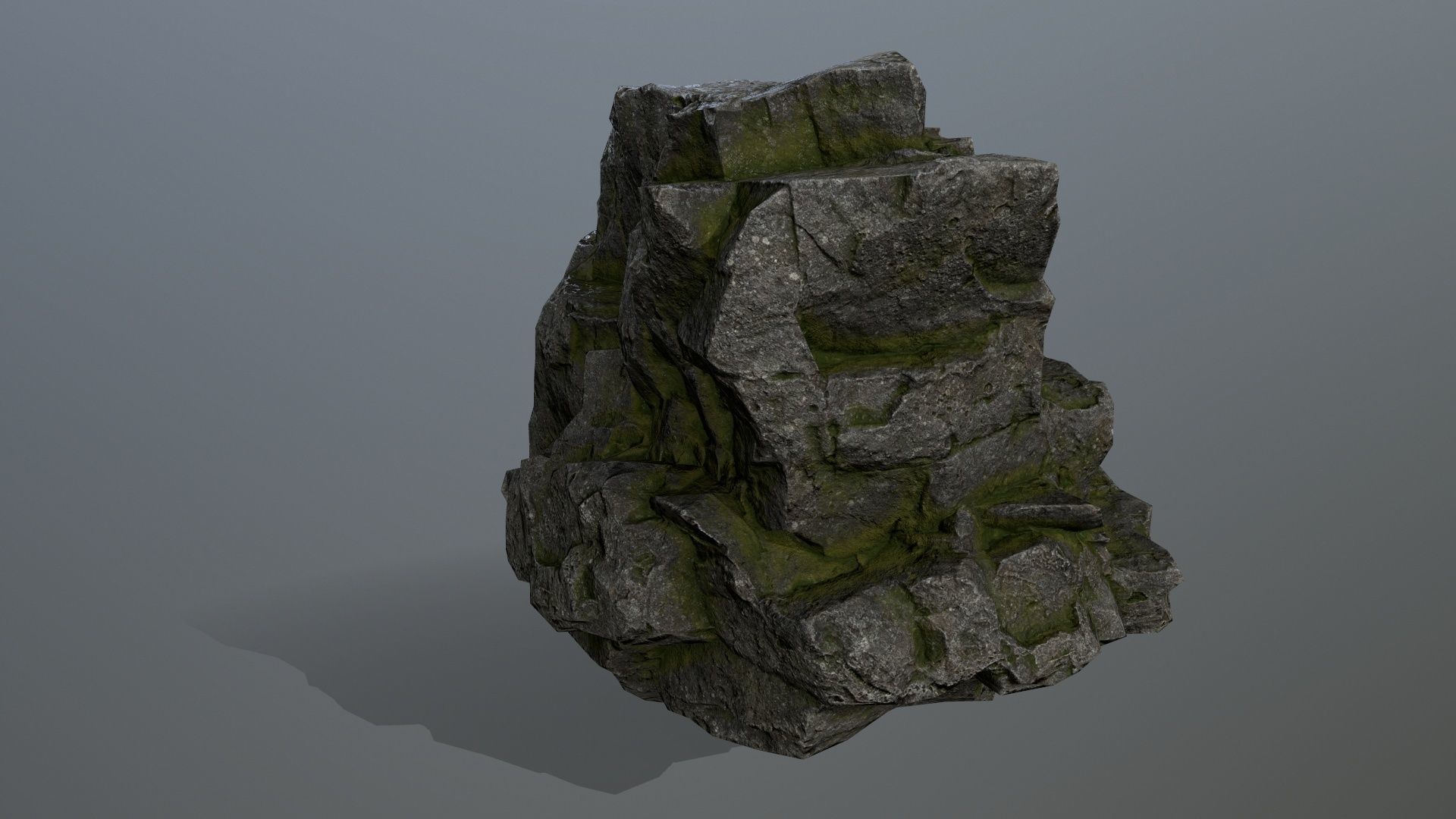 cliff rocks set Low-poly 3D model_23