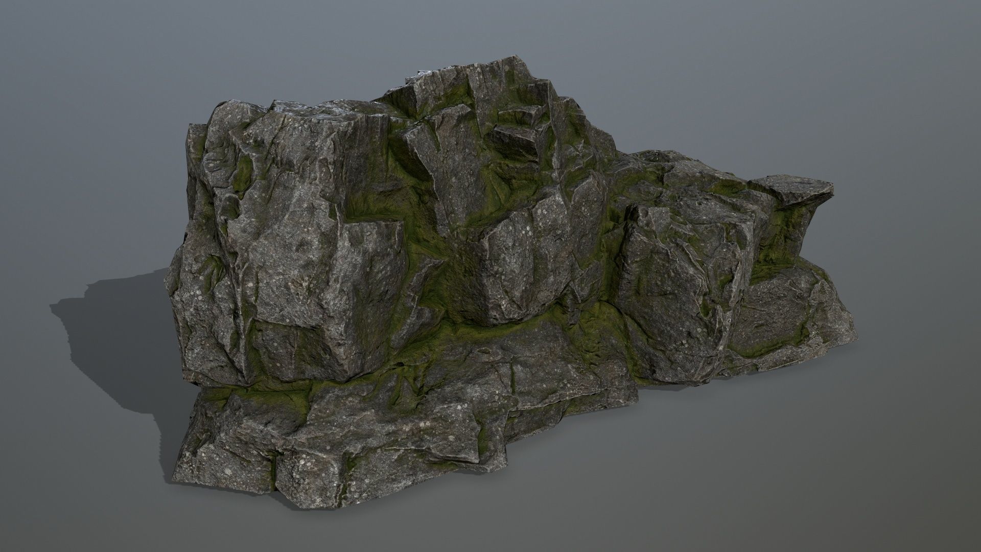 cliff rocks set Low-poly 3D model_5