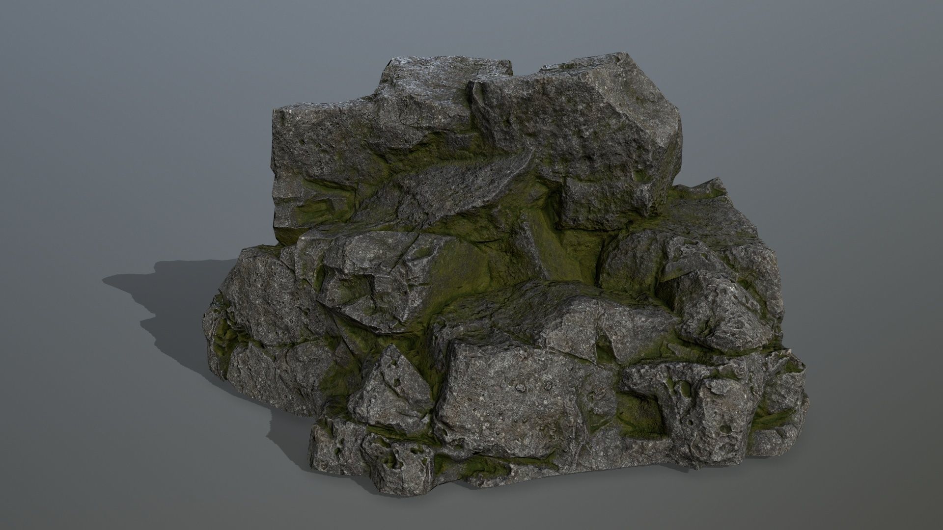 cliff rocks set Low-poly 3D model_11