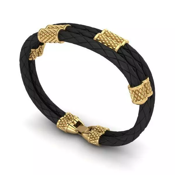 MEN LEATHER BRACELET 3D print model_0