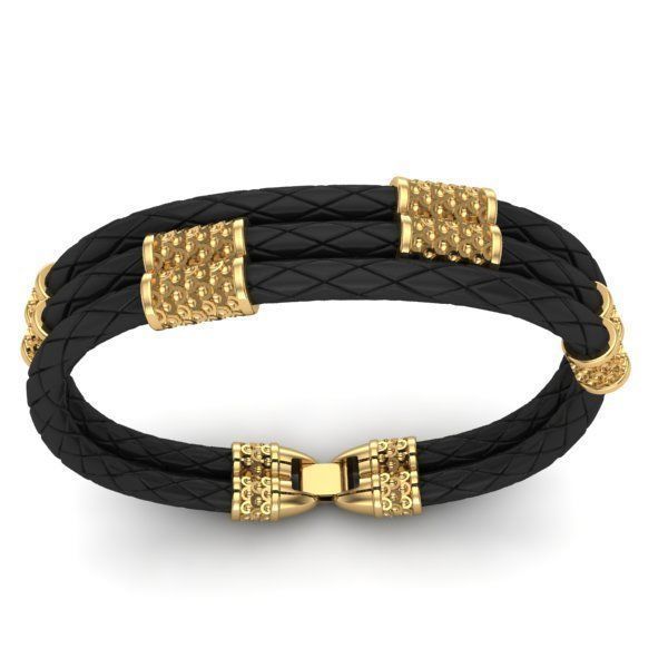 MEN LEATHER BRACELET 3D print model_2