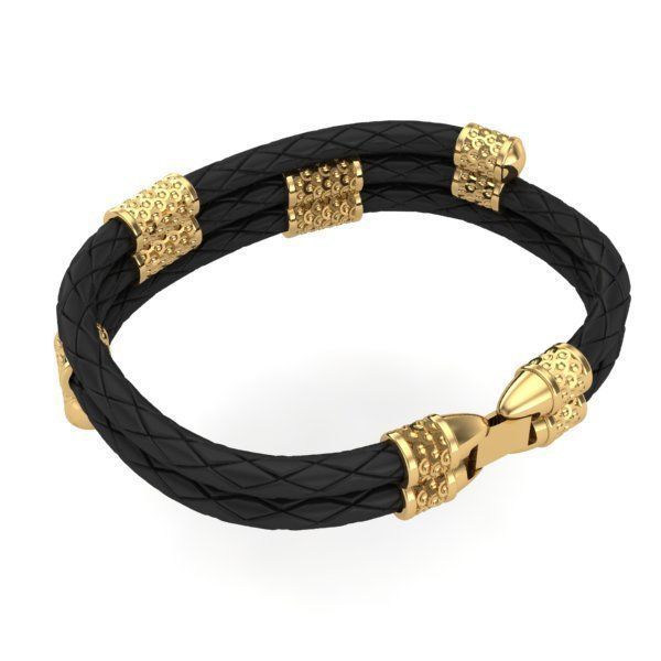 MEN LEATHER BRACELET 3D print model_3
