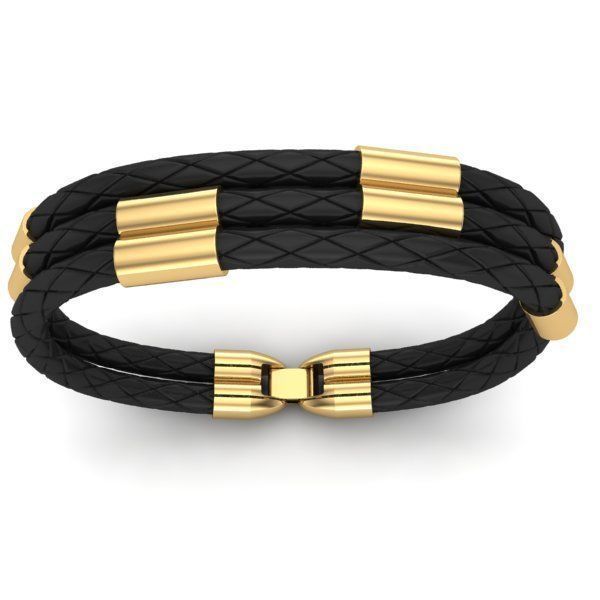MEN LEATHER BRACELET 3D print model_2