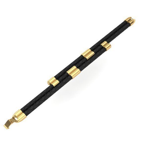 MEN LEATHER BRACELET 3D print model_4