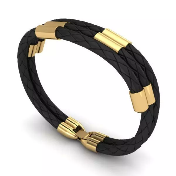 MEN LEATHER BRACELET 3D print model_0