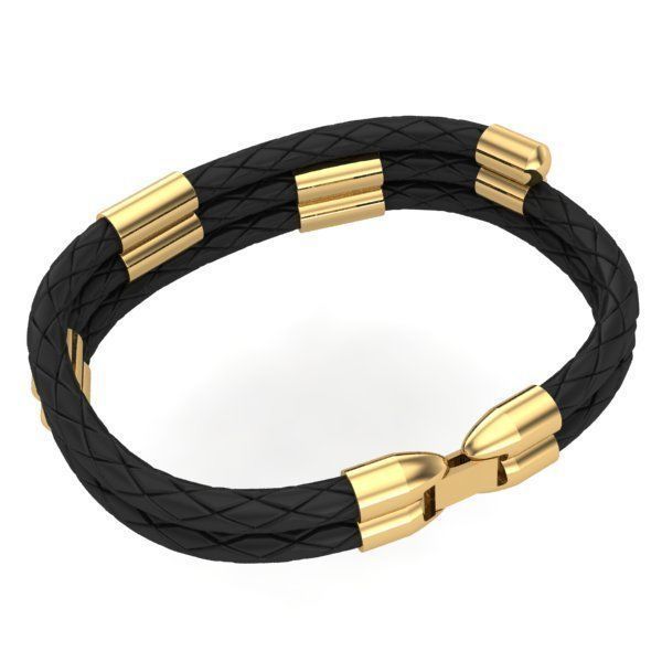 MEN LEATHER BRACELET 3D print model_3