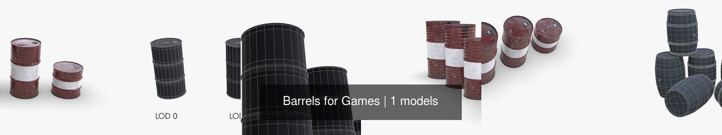 Barrels for Games 3D Model Collection_2