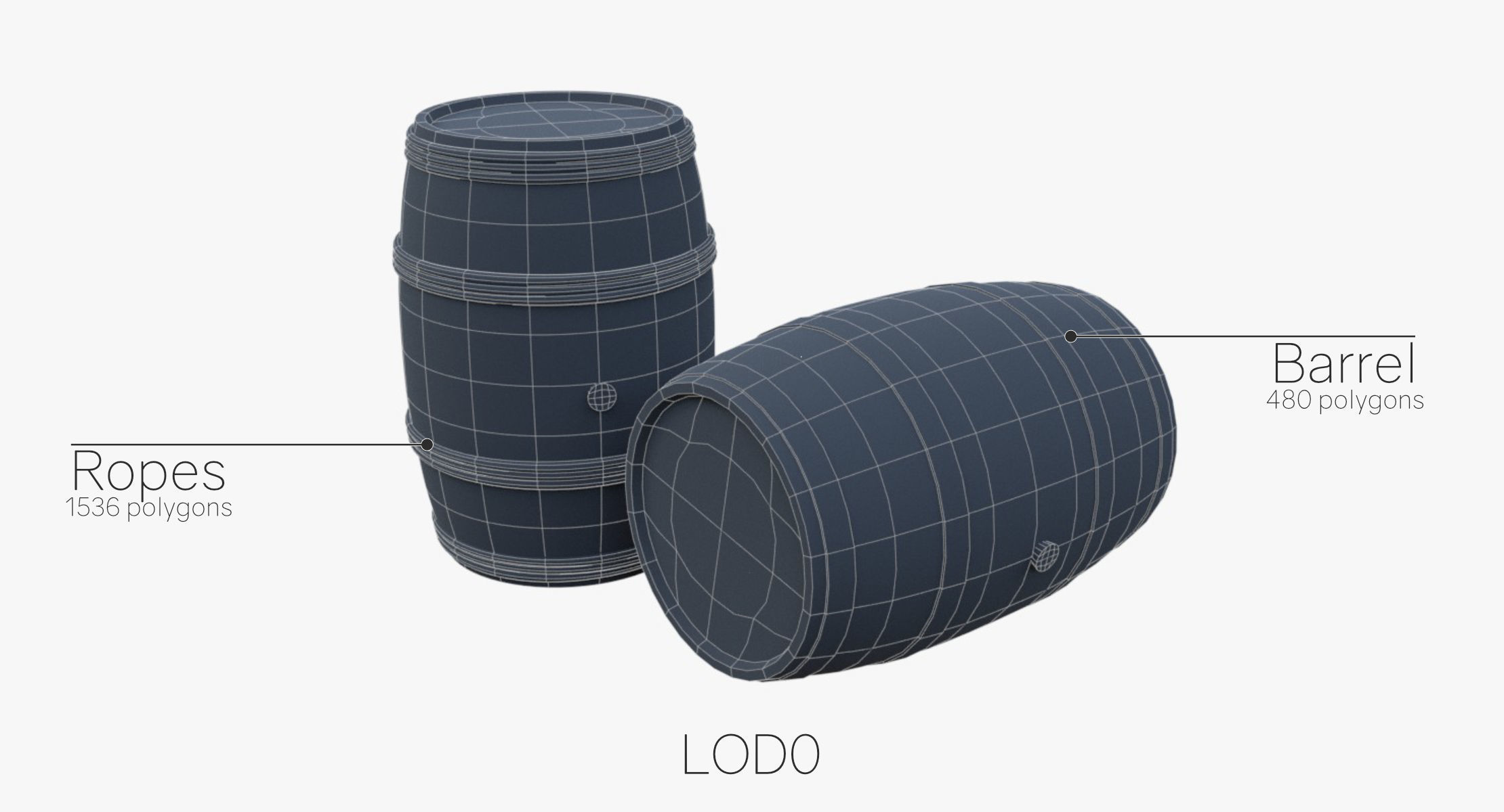 Barrels for Games 3D Model Collection_16