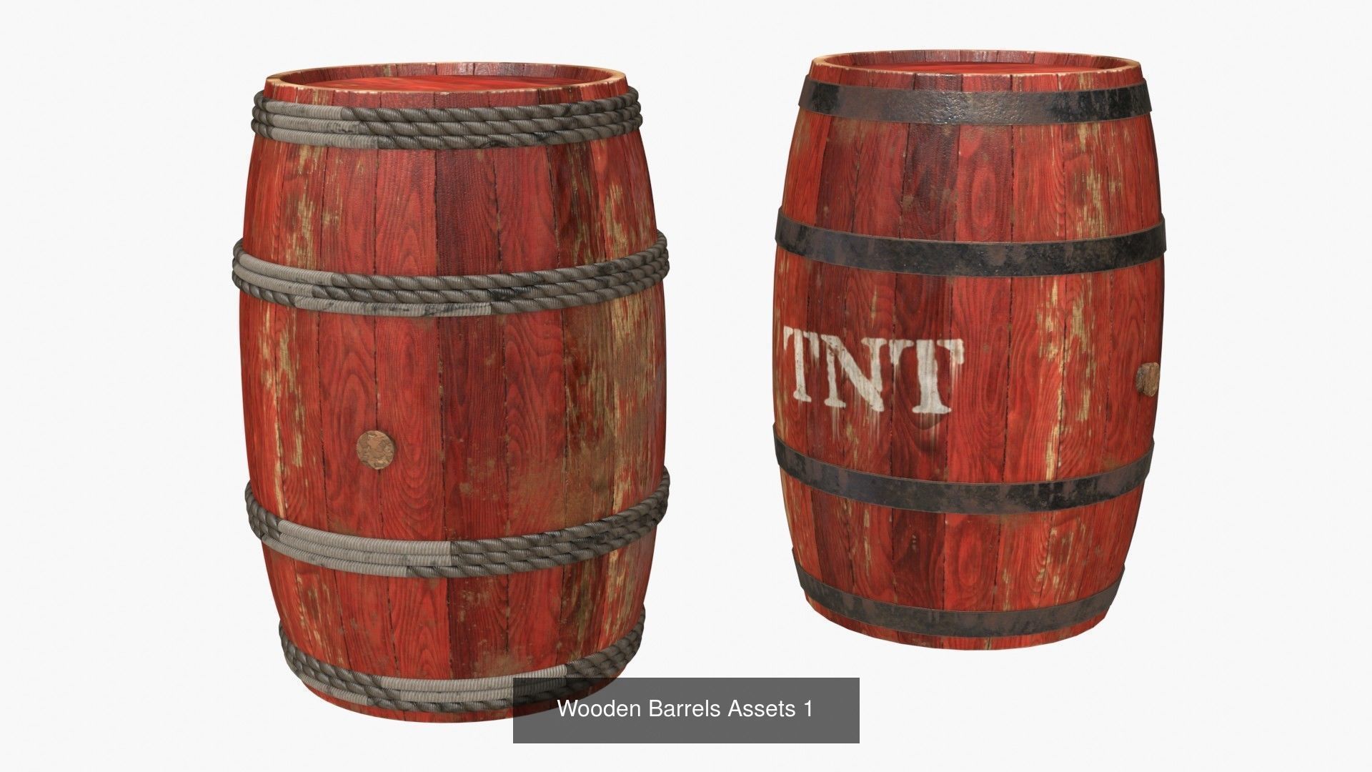 Barrels for Games 3D Model Collection_7