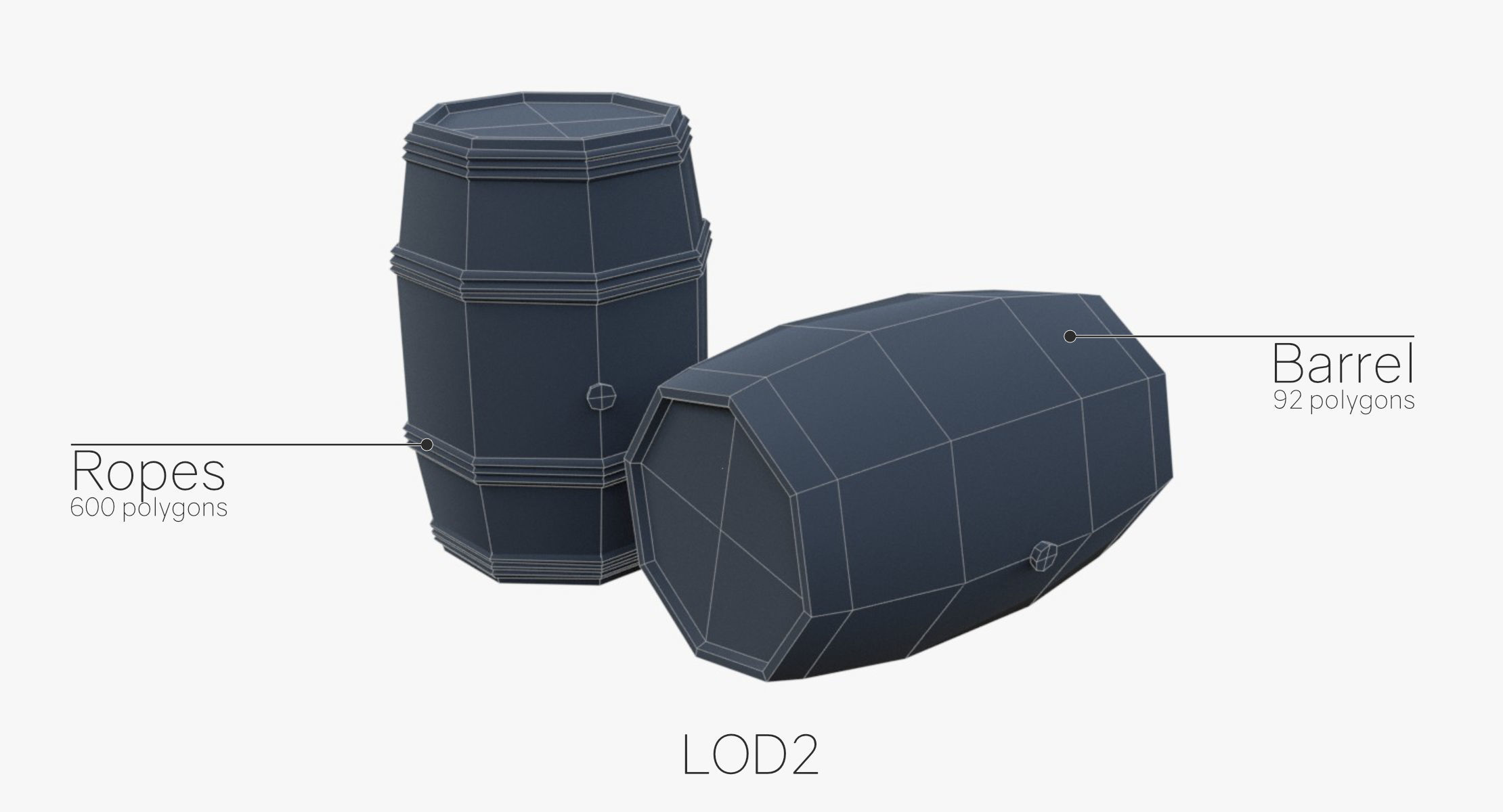 Barrels for Games 3D Model Collection_18