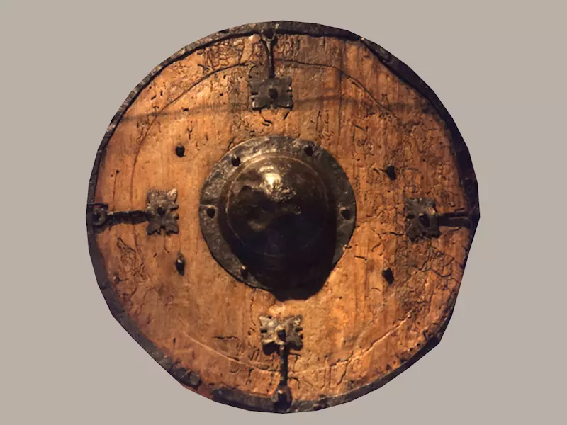 Medieval Wooden Shield Free low-poly 3D model