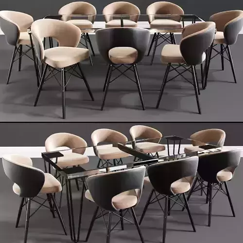 Oslo Six Seater Dining Table Chair Set