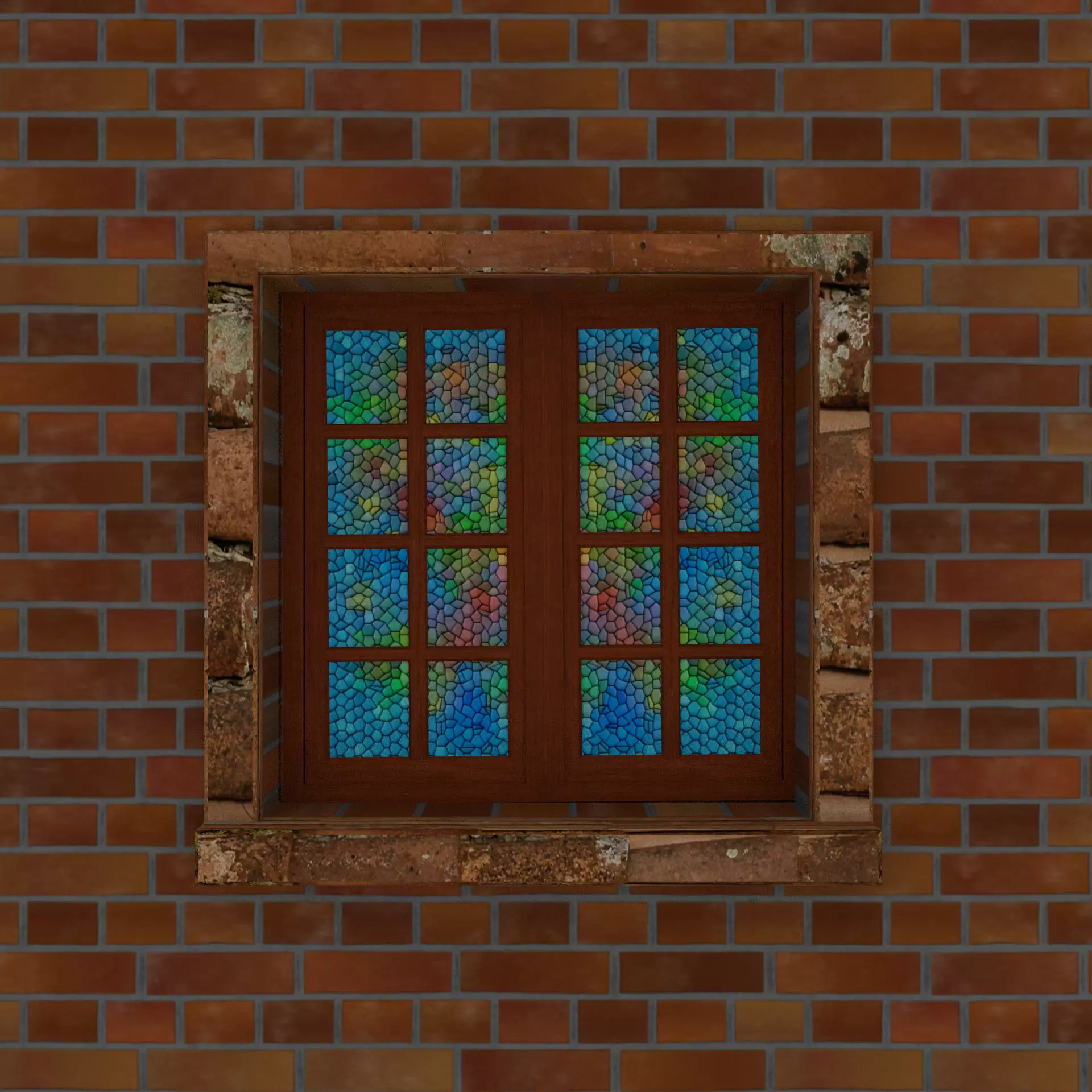 stained-glass window Low-poly 3D model_0