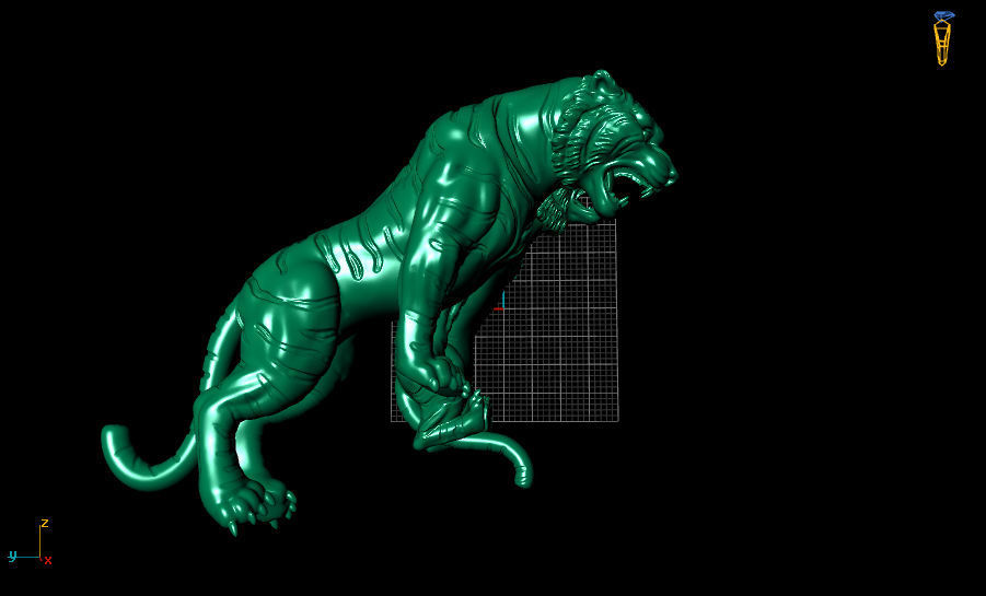 TIGER two tigers in gold 3D model_4