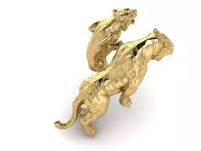TIGER two tigers in gold
