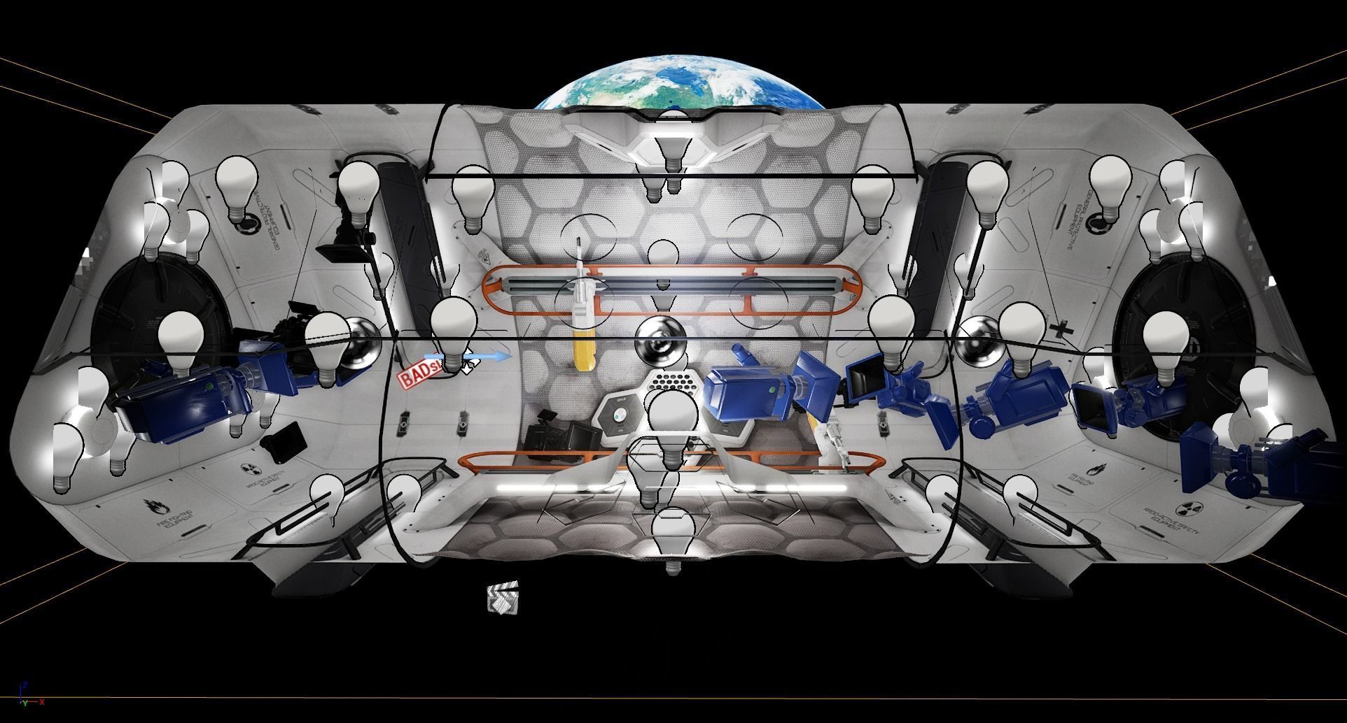 Sci-fi Spacecraft Interior Low-poly 3D model_8