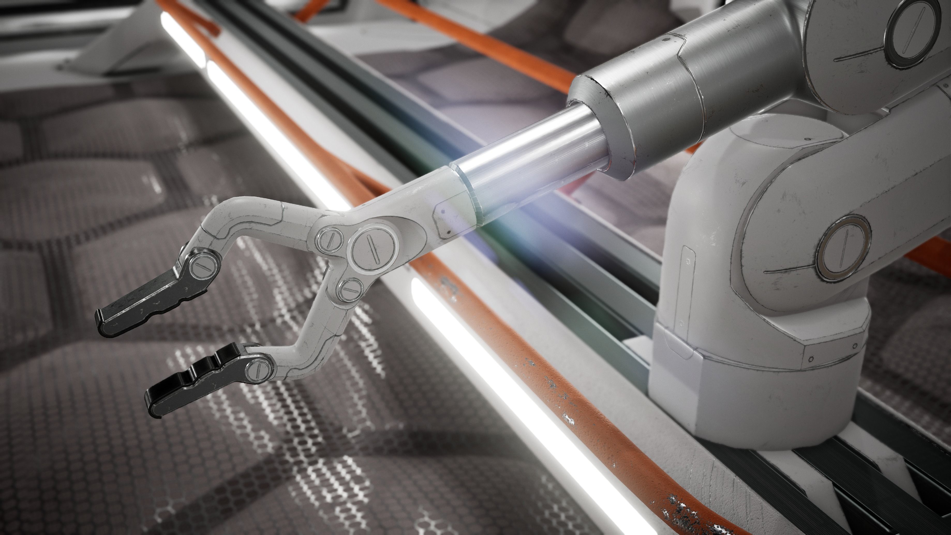 Sci-fi Spacecraft Interior Low-poly 3D model_3