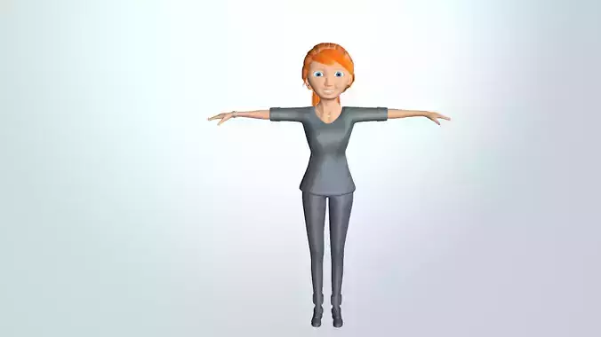 Girl with hair Free 3D model