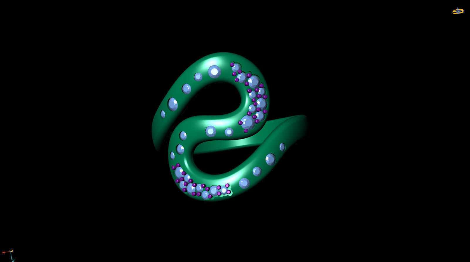 R 0013 s ring in rose gold with diamonds 3D print model_19