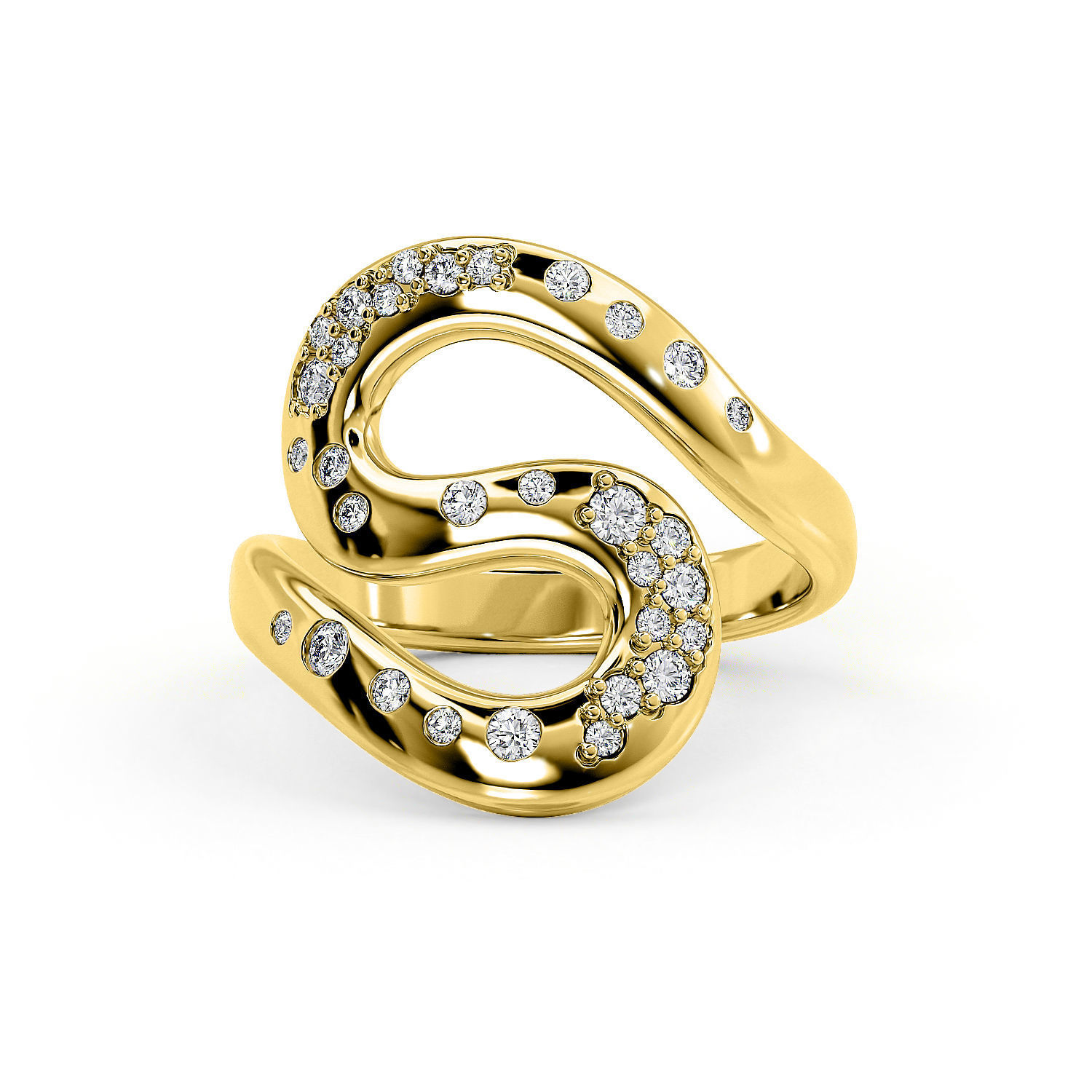 R 0013 s ring in rose gold with diamonds 3D print model_8