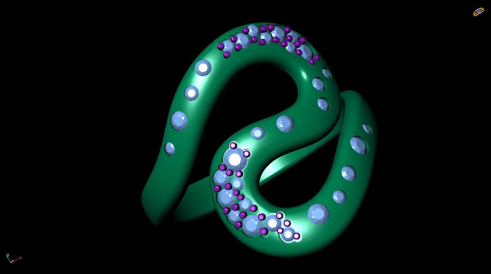 R 0013 s ring in rose gold with diamonds 3D print model_20