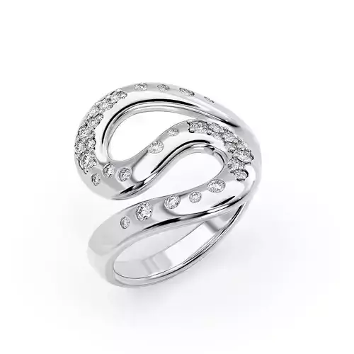 R 0013 s ring in rose gold with diamonds 3D print model