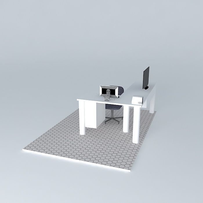Study table Free 3D model_1