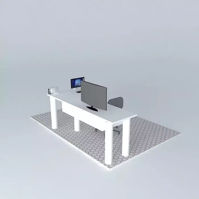 Study table Free 3D model_0