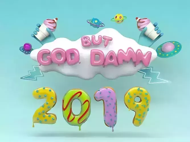 3D 3d text dessert number font