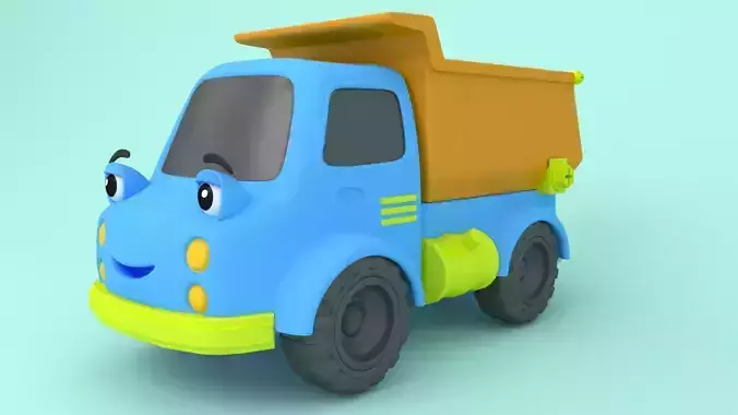 Dump truck Cartoon Low-poly 3D model