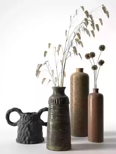 Vases with Plants 3 3D model
