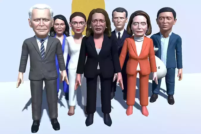 Political caricatures pack 4 3D Model Collection