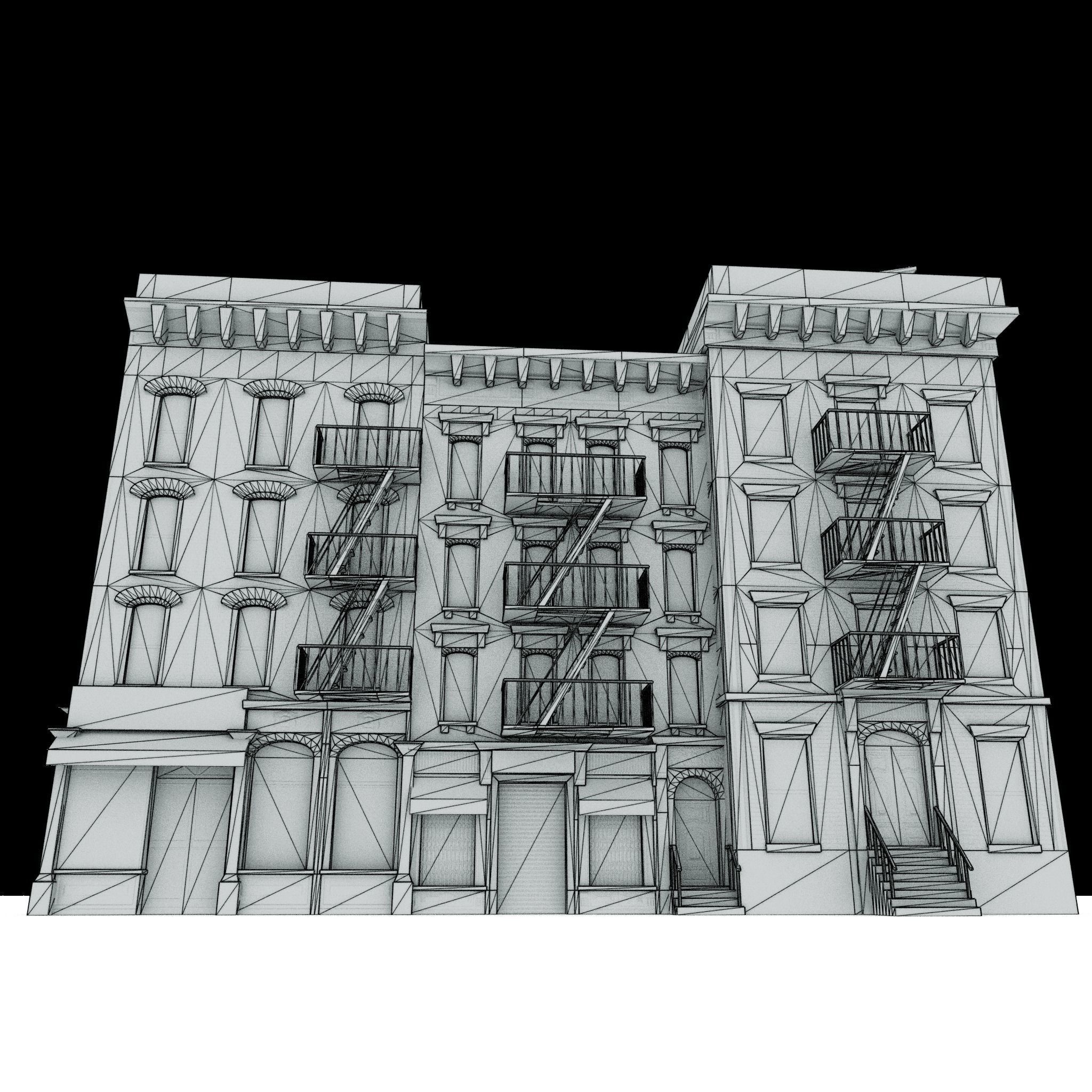 Three Nyc Buildings Collection 01 Low-poly 3D model_8