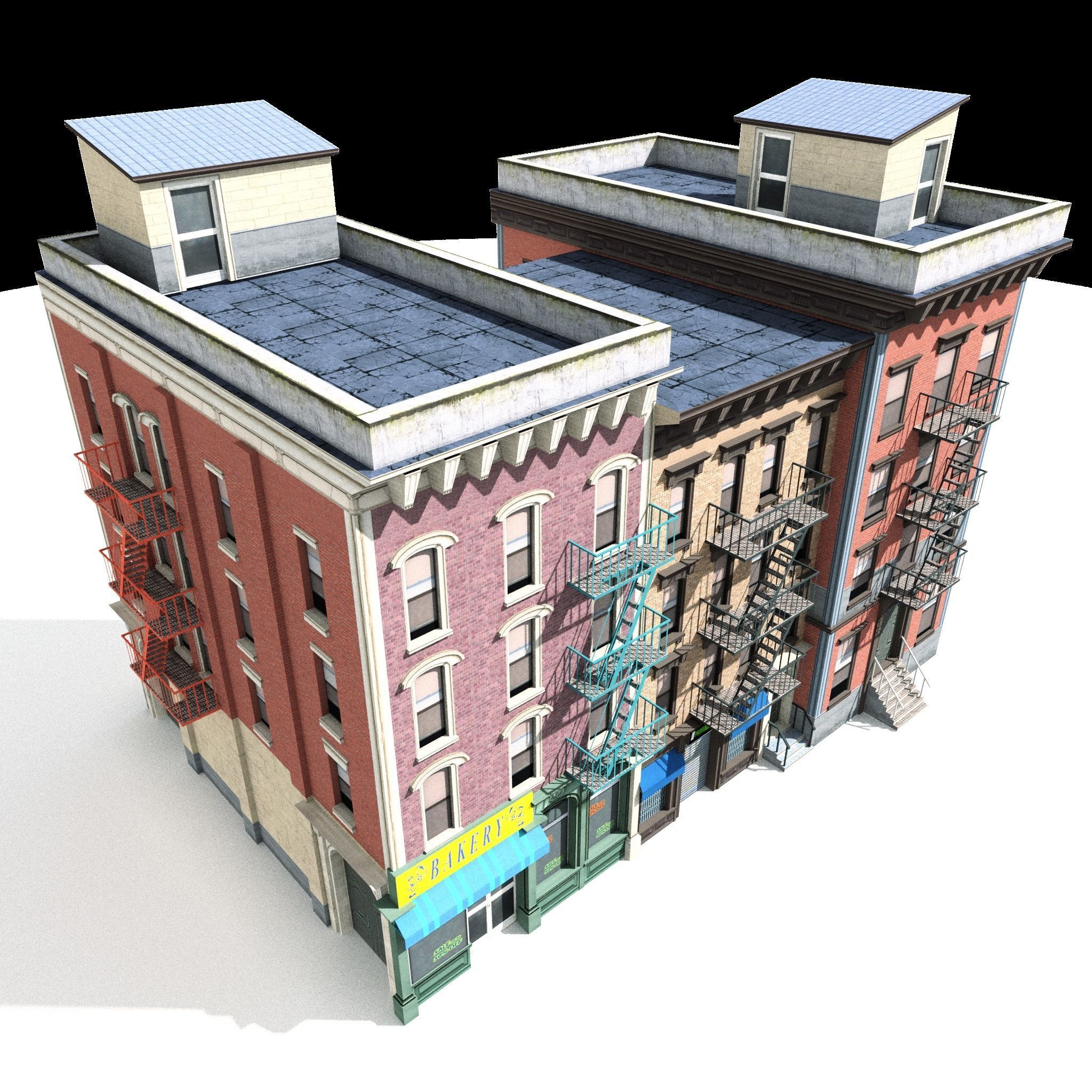 Three Nyc Buildings Collection 01 Low-poly 3D model_3
