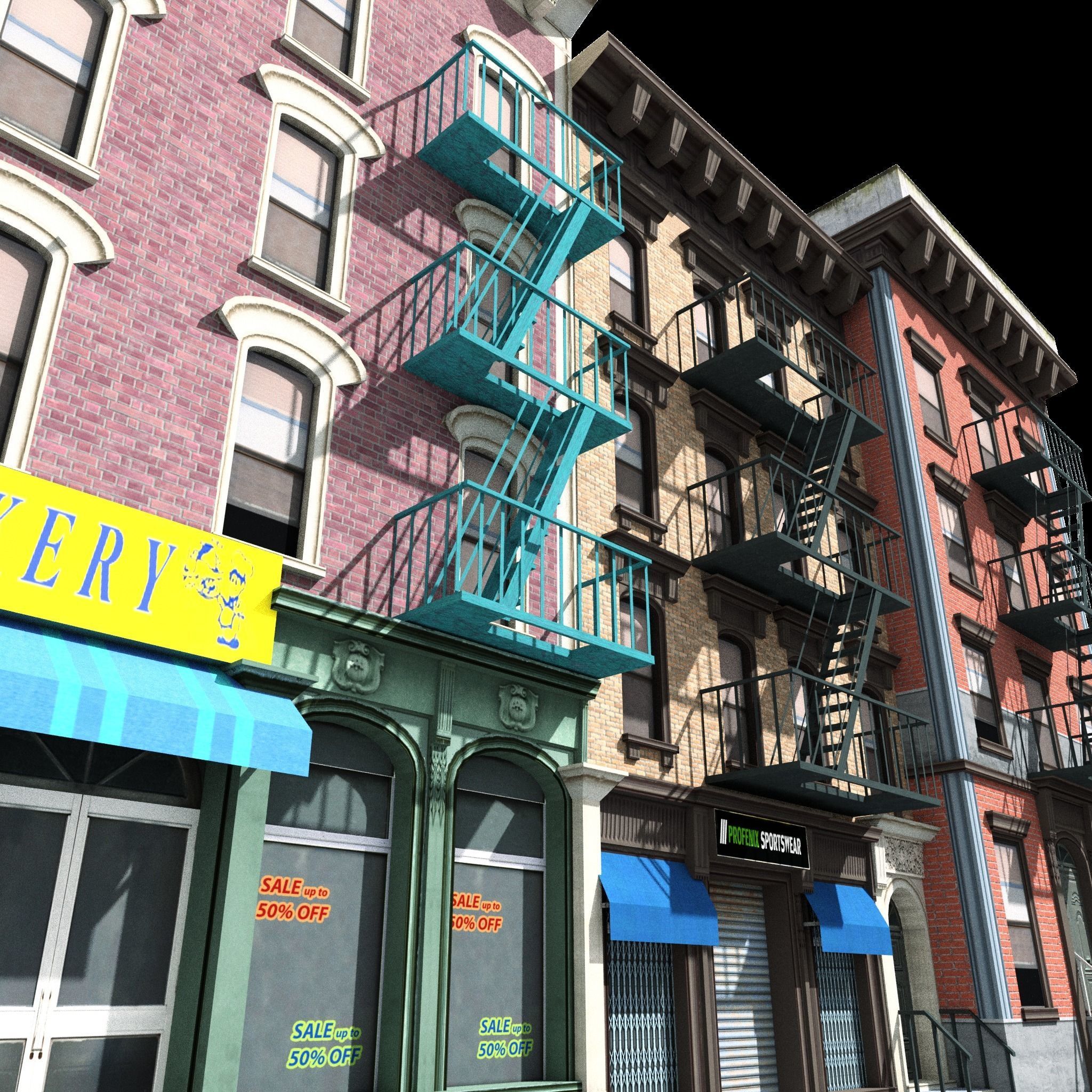 Three Nyc Buildings Collection 01 Low-poly 3D model_21