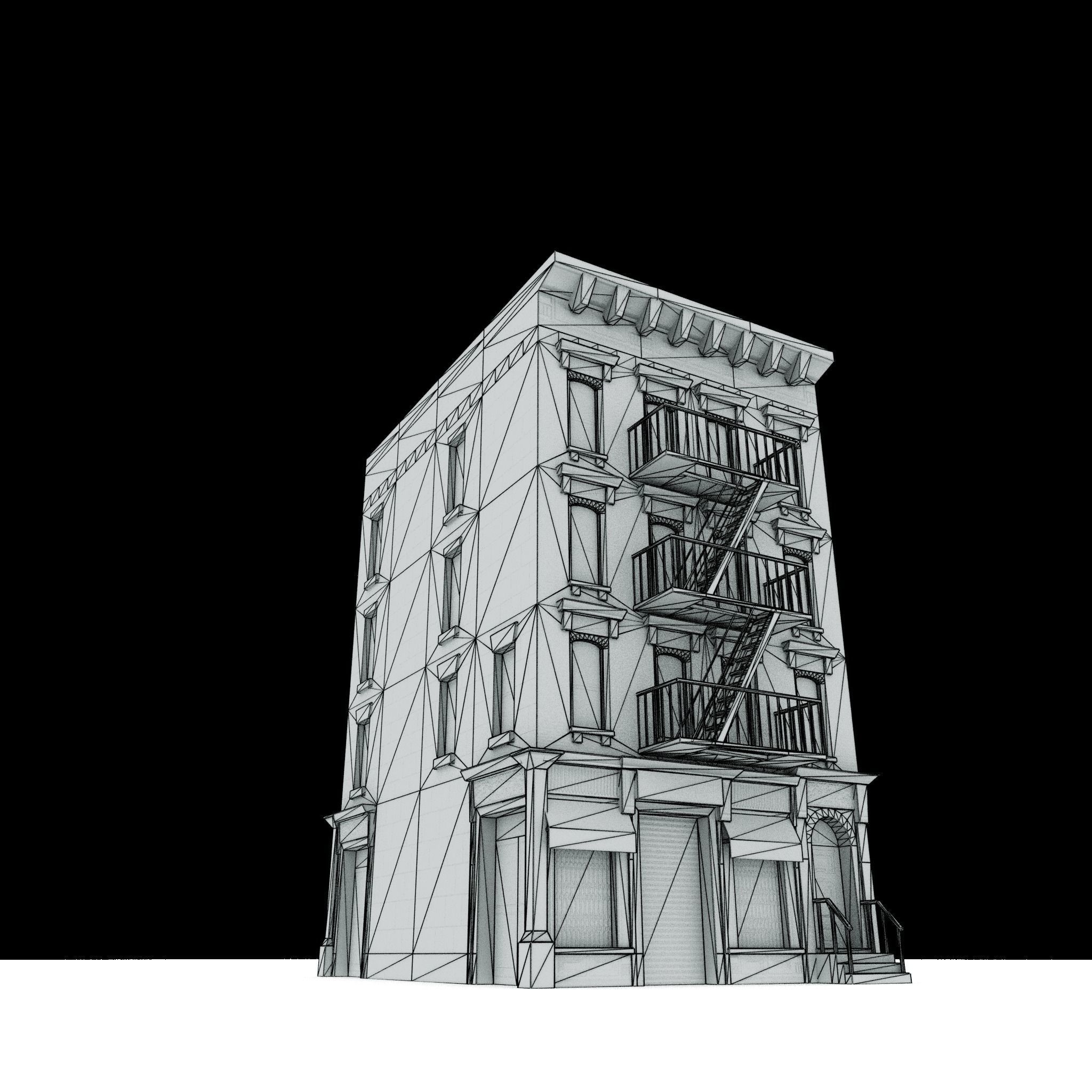 Three Nyc Buildings Collection 01 Low-poly 3D model_14