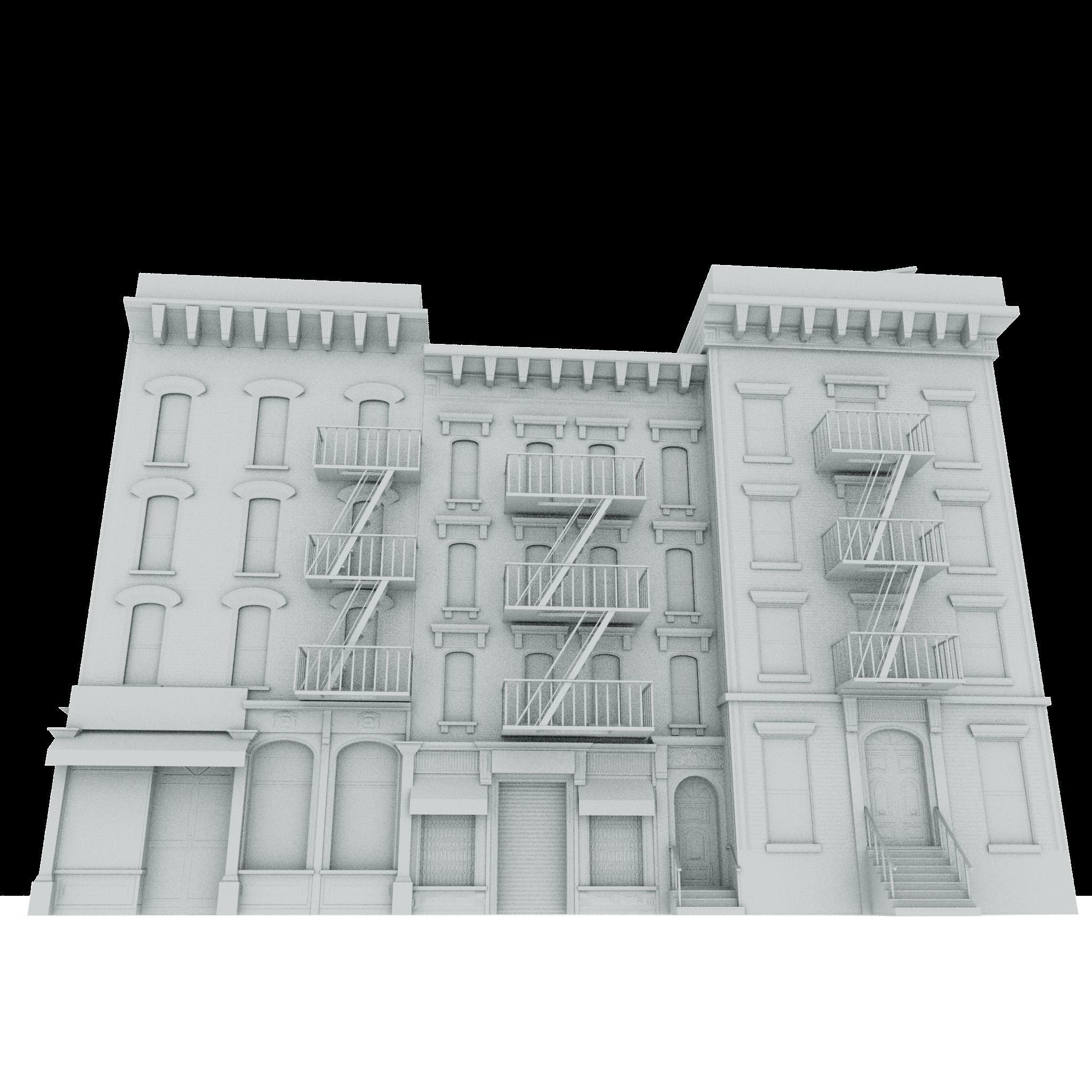 Three Nyc Buildings Collection 01 Low-poly 3D model_7