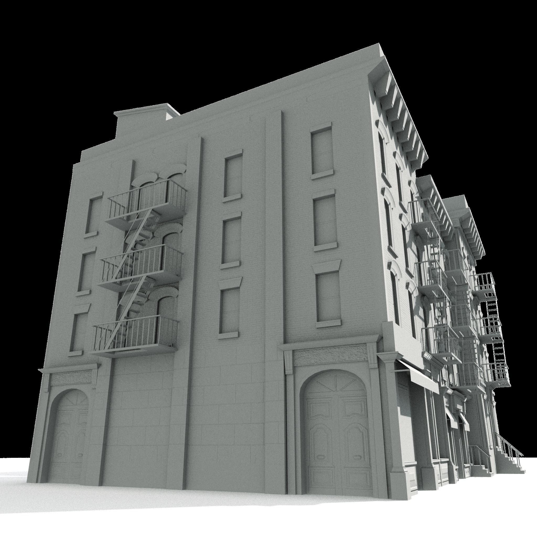 Three Nyc Buildings Collection 01 Low-poly 3D model_25