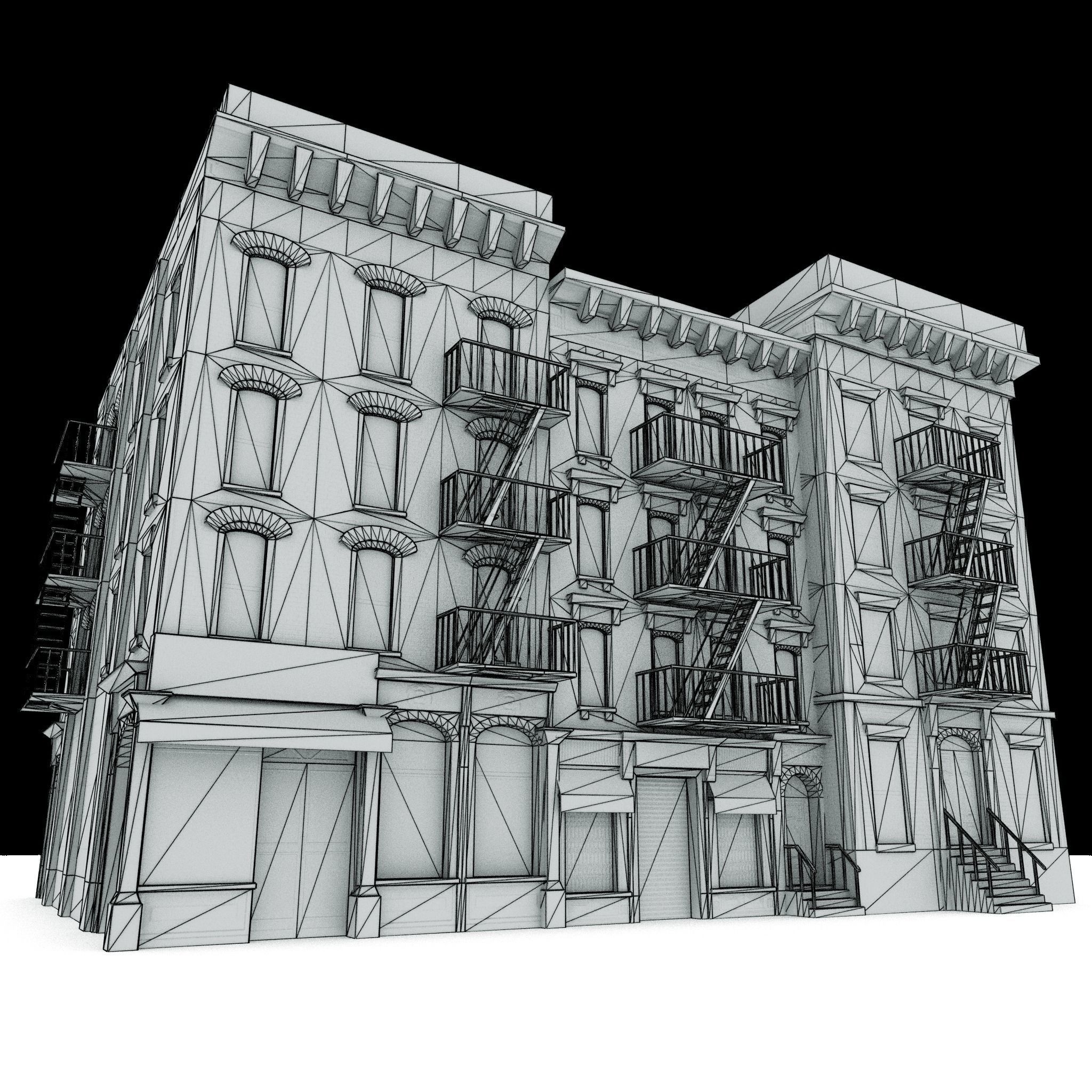 Three Nyc Buildings Collection 01 Low-poly 3D model_2
