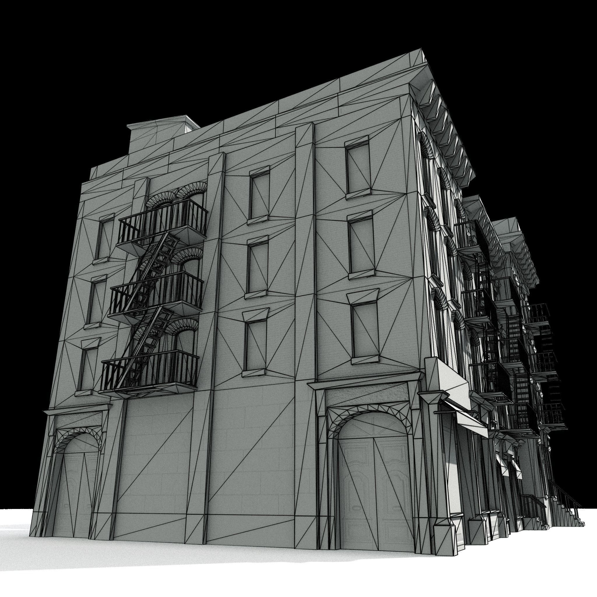 Three Nyc Buildings Collection 01 Low-poly 3D model_26