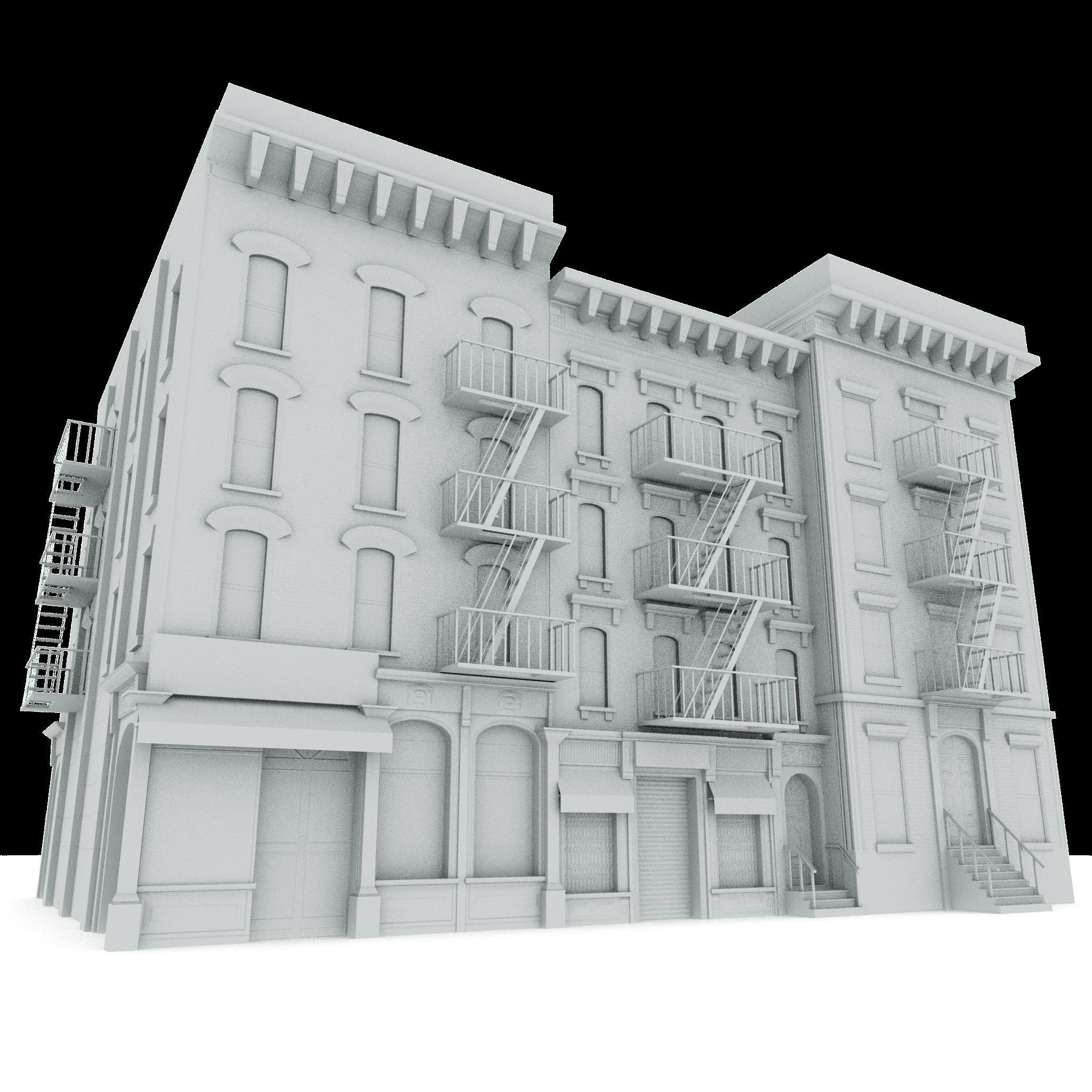 Three Nyc Buildings Collection 01 Low-poly 3D model_1